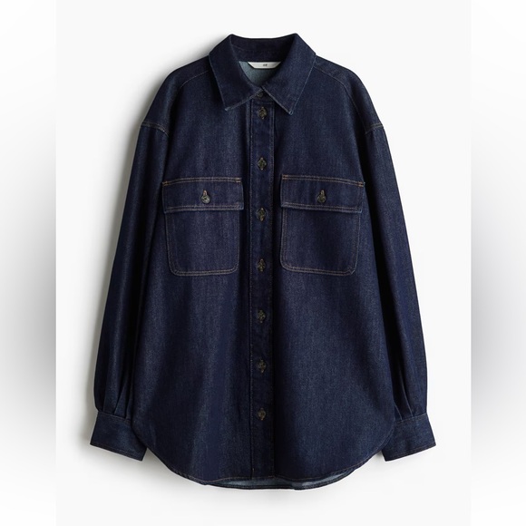 H&M Dark Blue Denim Shirt - Picture 1 of 6